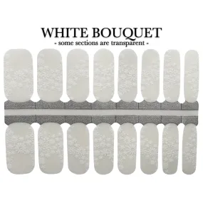 Nail Wrap - White Bouquet