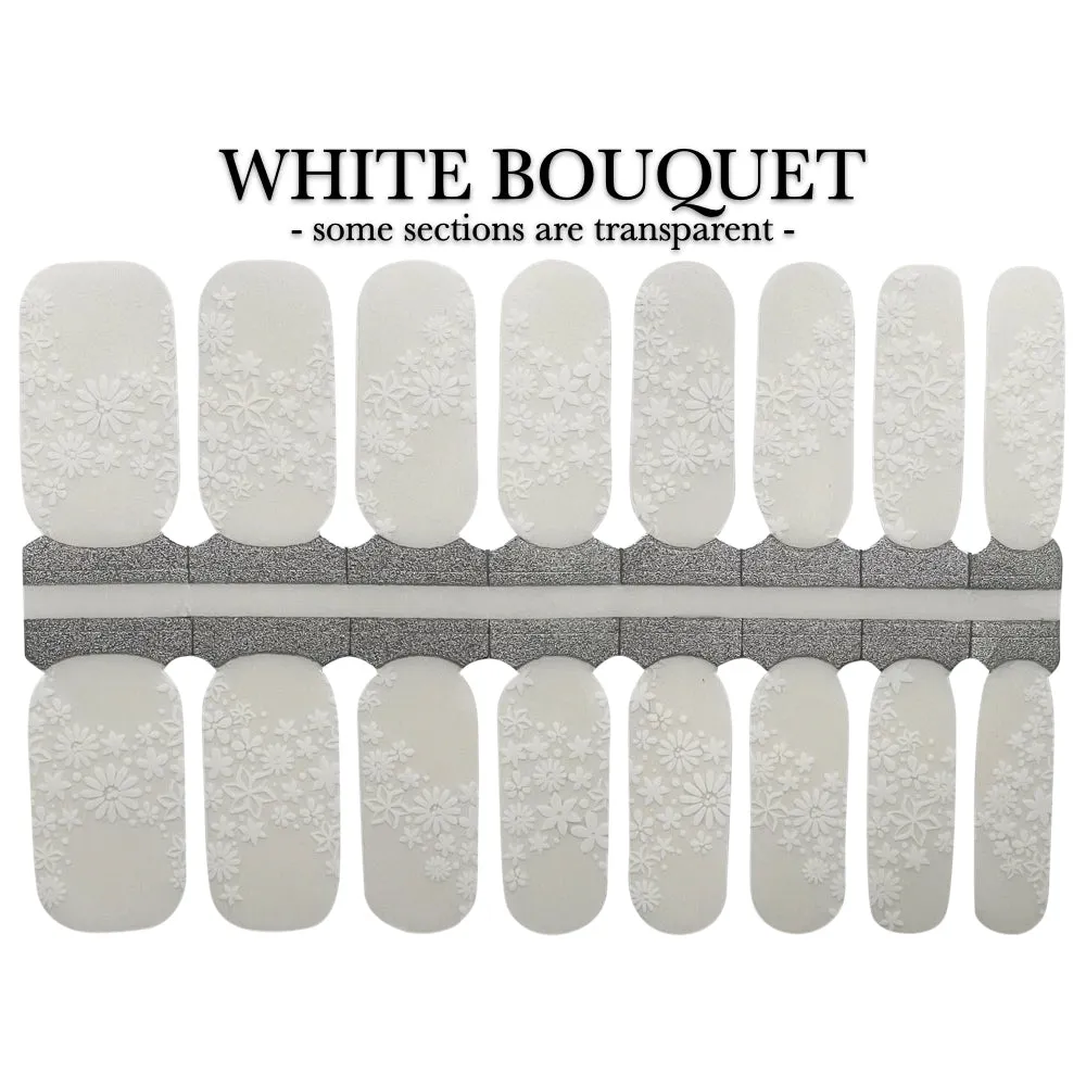 Nail Wrap - White Bouquet