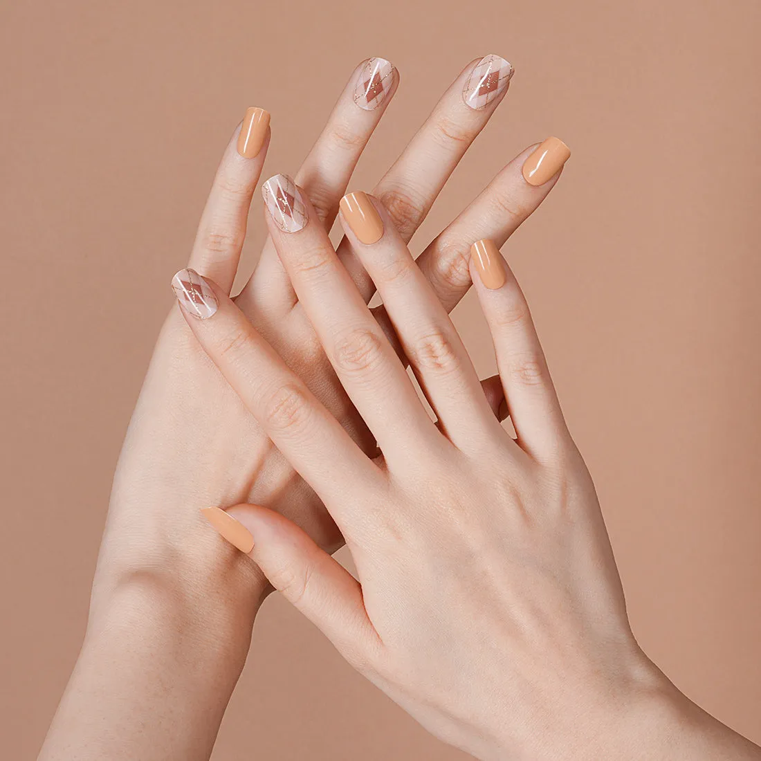 NAILED IT NAIL STICKERS MOCHA ARGYLE