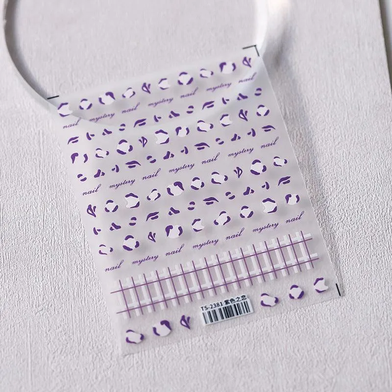 NailMAD Nail Art Stickers Adhesive Slider Embossed Leopard Sticker Decals TS2381