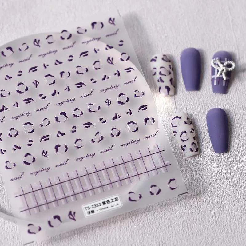 NailMAD Nail Art Stickers Adhesive Slider Embossed Leopard Sticker Decals TS2381
