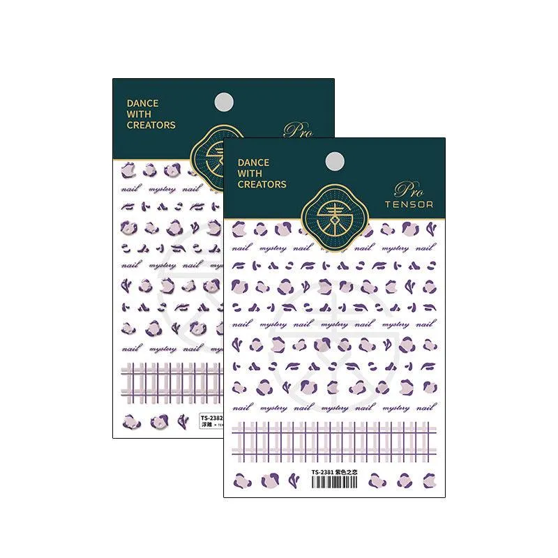 NailMAD Nail Art Stickers Adhesive Slider Embossed Leopard Sticker Decals TS2381