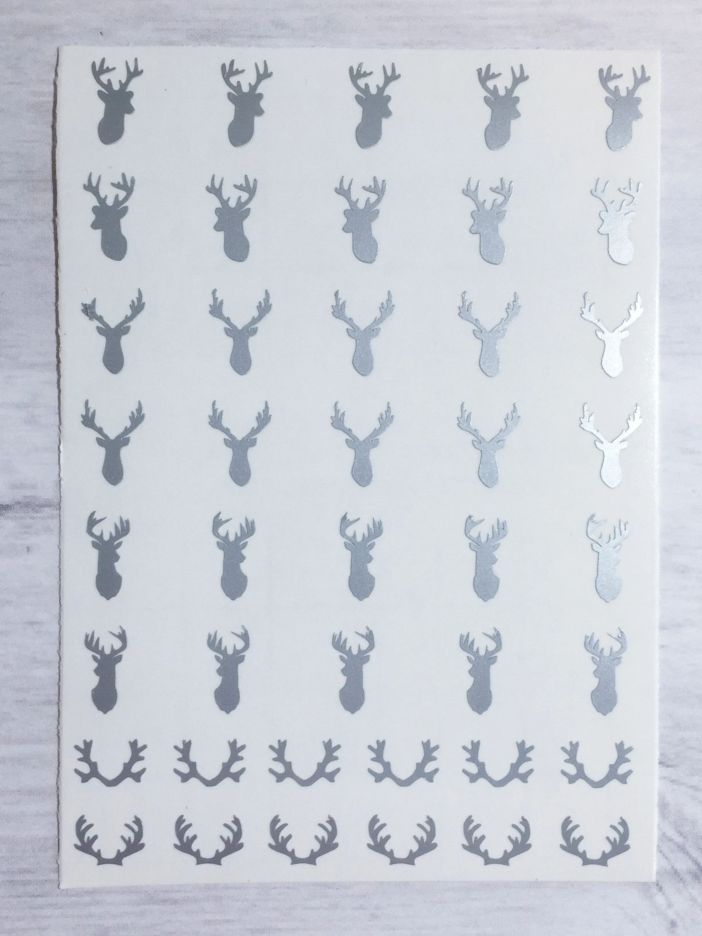 Oh Deer Nail Decal | Silver Shimmer