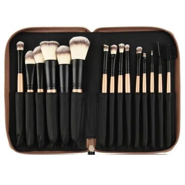 OPV BEAUTY 15 Piece Golden Brush Set