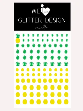Pineapple 2 Tone Nail Decal | Bright Green Top   (Choose Bottom Color)