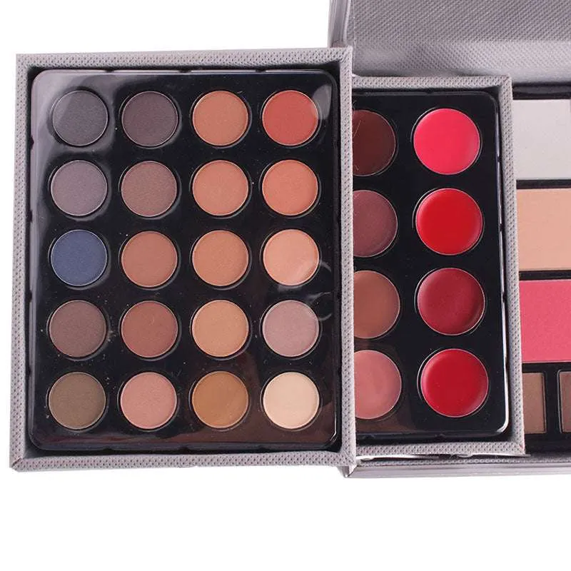 Shadow Plate Professional 132 Colors All in one Makeup Palette Cosmetic Contouring Kit Combination with Eyeshadow, Cream Concealer, Eyebrow Powder, Lip Gloss, Blusher and Pressed Powder Multifunctional