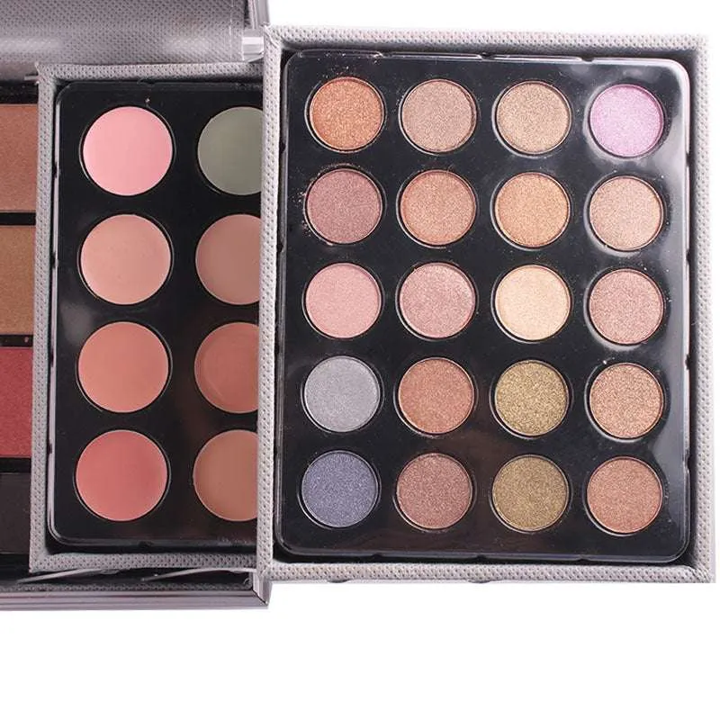 Shadow Plate Professional 132 Colors All in one Makeup Palette Cosmetic Contouring Kit Combination with Eyeshadow, Cream Concealer, Eyebrow Powder, Lip Gloss, Blusher and Pressed Powder Multifunctional