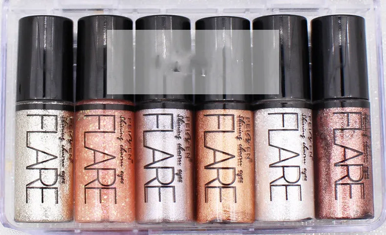 Shimmering Six-Color Liquid Eyeshadow Palette