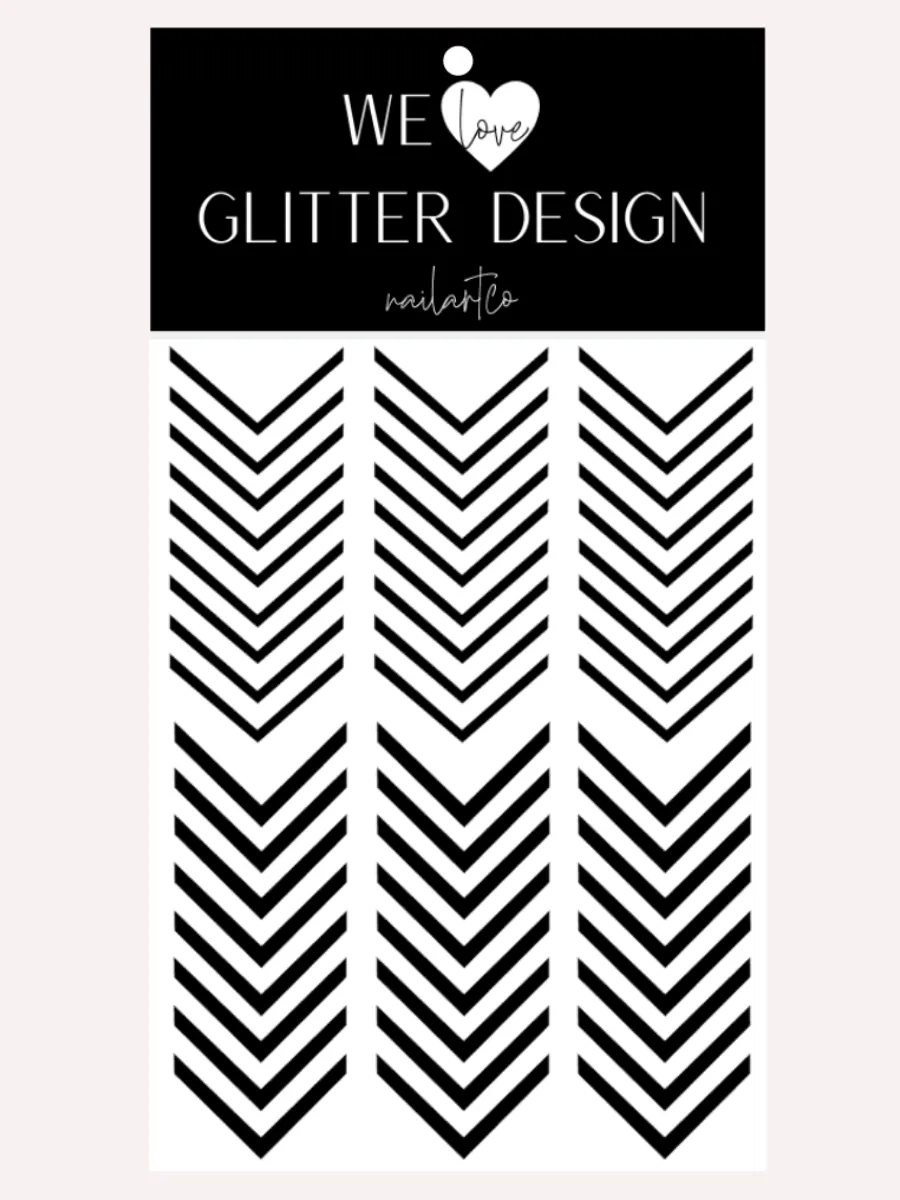 Single V Nail Decals | Black