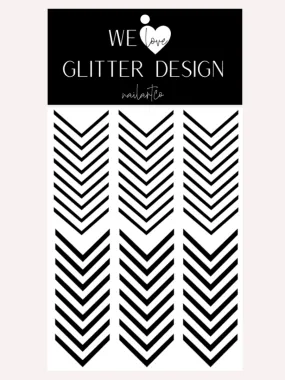 Single V Nail Decals | Black