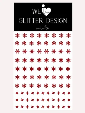 Snowflakes Small Nail Decal | Dark Red