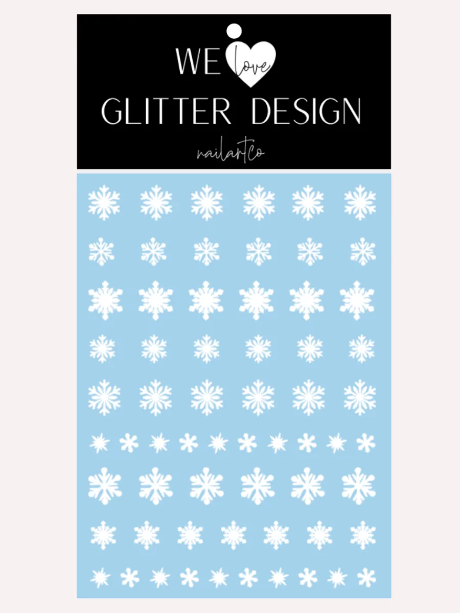 Snowflakes Variety (Design 1) Nail Decal | White