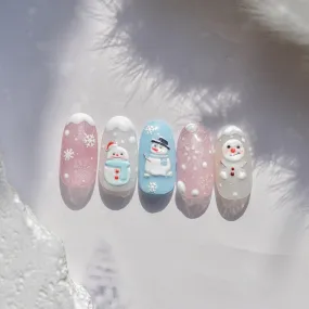 Snowman Nail Art Stickers Adhesive Embossed Xmas Sticker Decals to4760