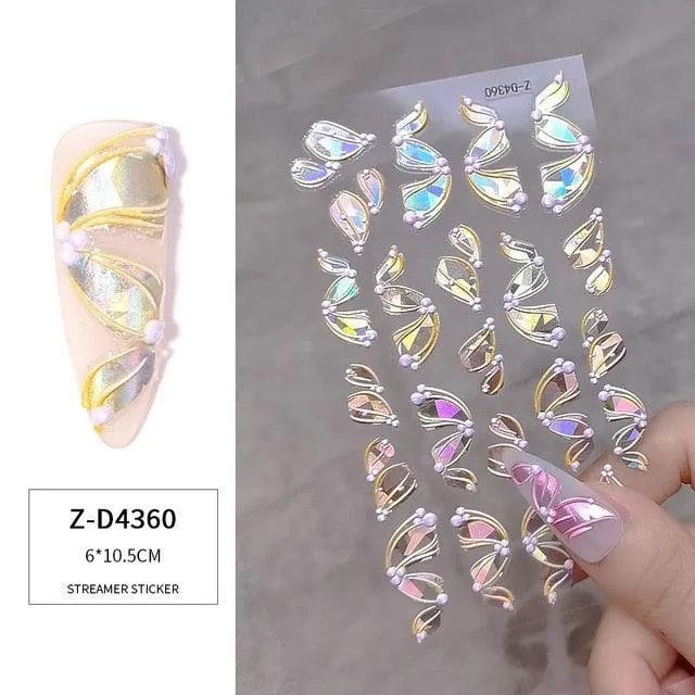 Sticker Unique Japanese Pearl Ribbon