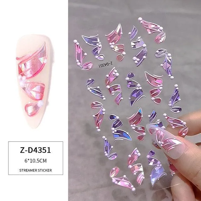 Sticker Unique Japanese Pearl Ribbon
