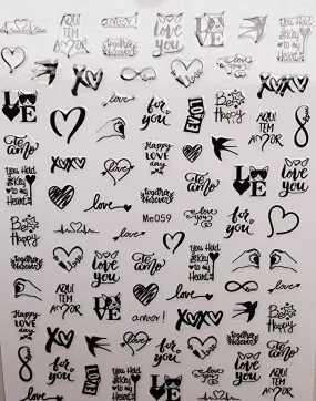 Valentines Stickers Black