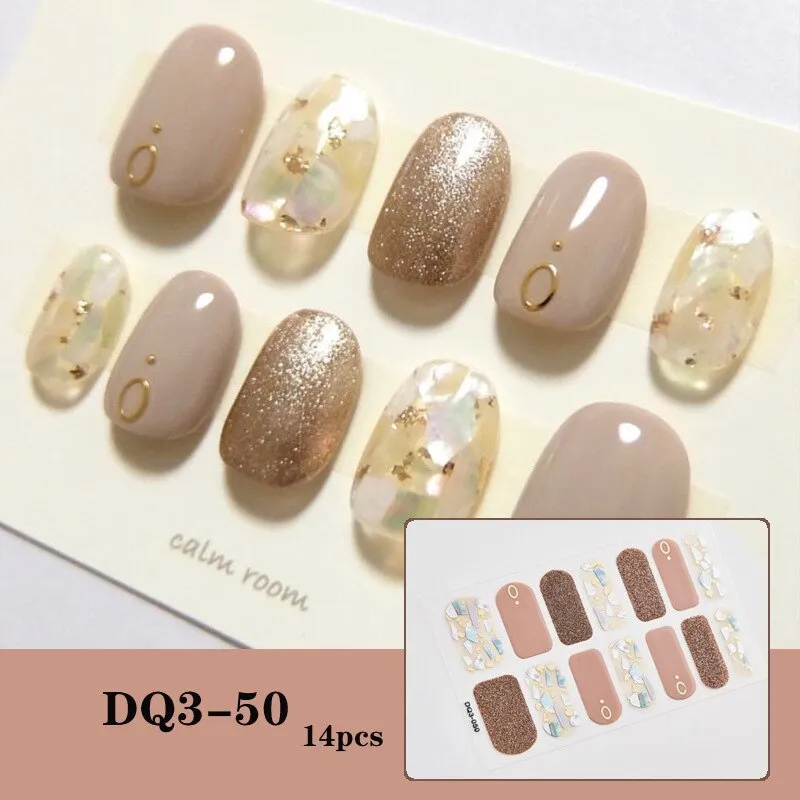 Yeknu 3pcs 22 Tips Nail Sticker Solid Color And Striped Manicure Creative Salon Nail Wraps DIY Nail Stickers Set Sticker For Nails Art