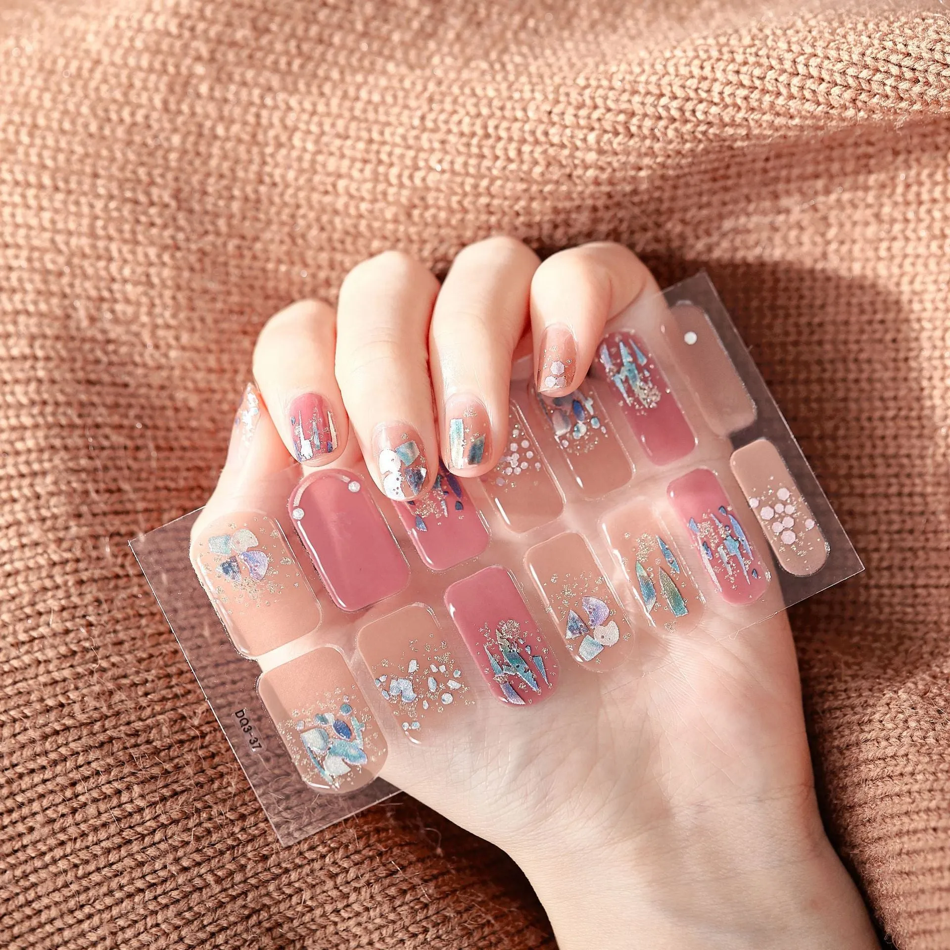 Yeknu 3pcs 22 Tips Nail Sticker Solid Color And Striped Manicure Creative Salon Nail Wraps DIY Nail Stickers Set Sticker For Nails Art