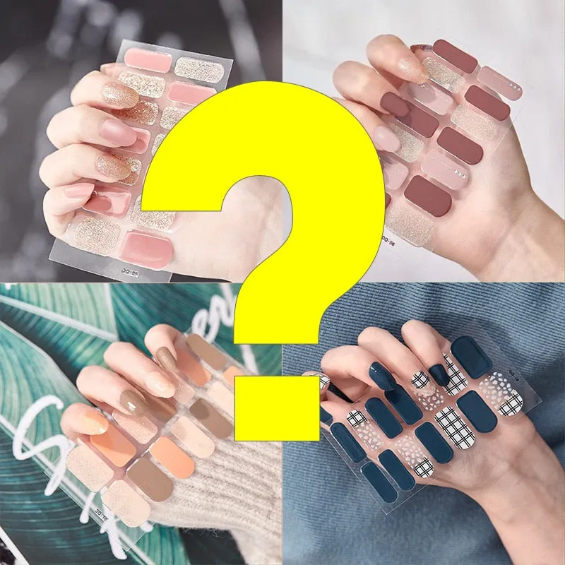 Yeknu 3pcs 22 Tips Nail Sticker Solid Color And Striped Manicure Creative Salon Nail Wraps DIY Nail Stickers Set Sticker For Nails Art