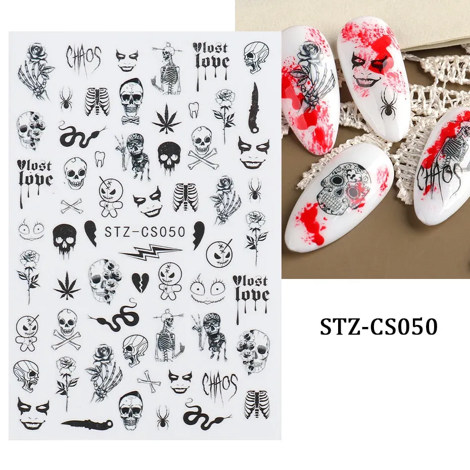 Yeknu Autumn Maple Leaf For Nail Sticker 3D Gold Yellow Fall Hollow Leaf Foil Design Adhesive Decal Slider Nail Decoration BESW-CS034