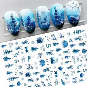 Yeknu Autumn Maple Leaf For Nail Sticker 3D Gold Yellow Fall Hollow Leaf Foil Design Adhesive Decal Slider Nail Decoration BESW-CS034